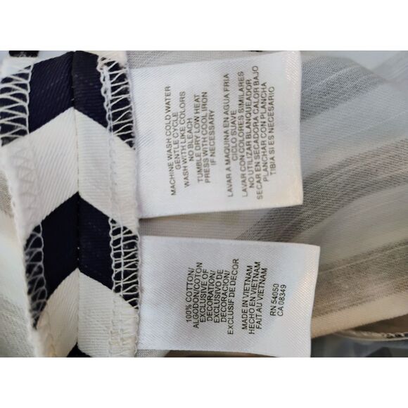 Jones New York Navy &‎ White Chevron Striped V-Neck Dress, Size 6 - Picture 5 of 6